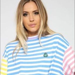 Lazy Oaf women’s frog stripe tee